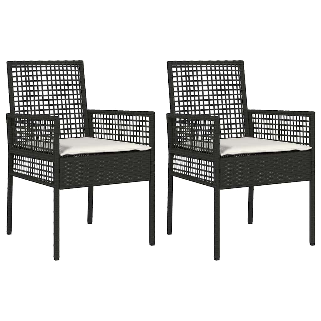 Sedia da Giardino 2 pz Nero polyrattan