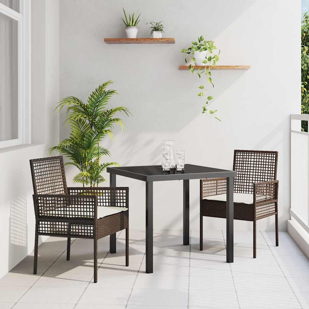 Sedia da Giardino 2 pz Marrone polyrattan