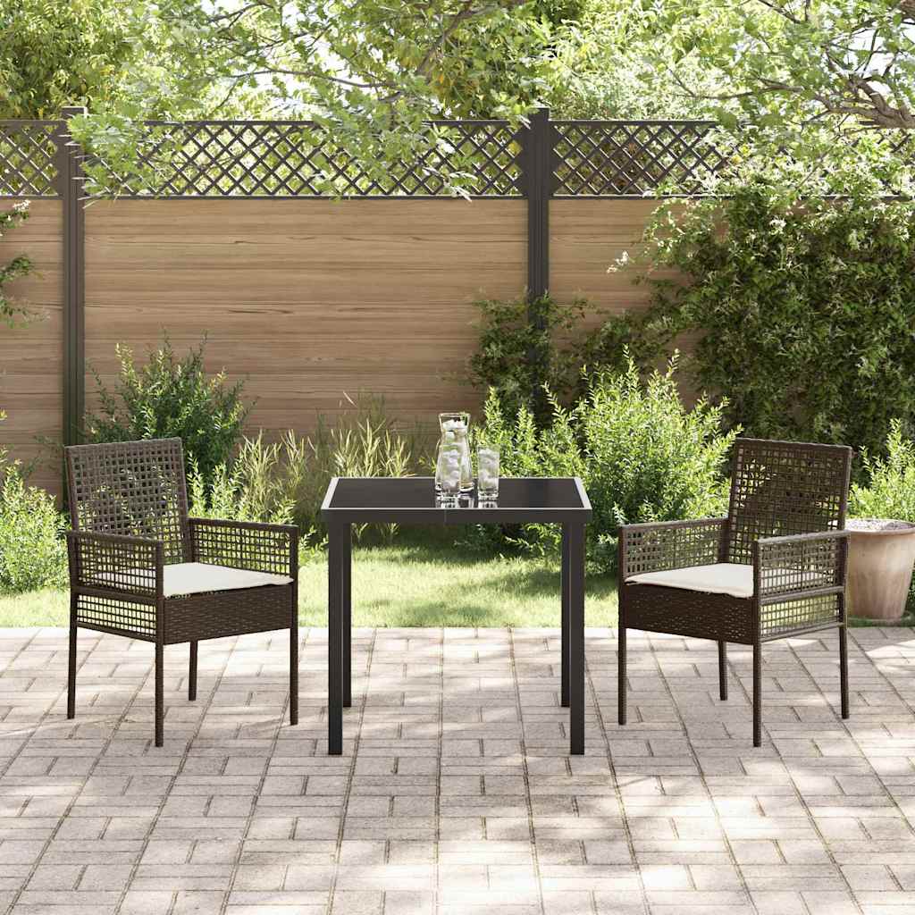 Sedia da Giardino 2 pz Marrone polyrattan