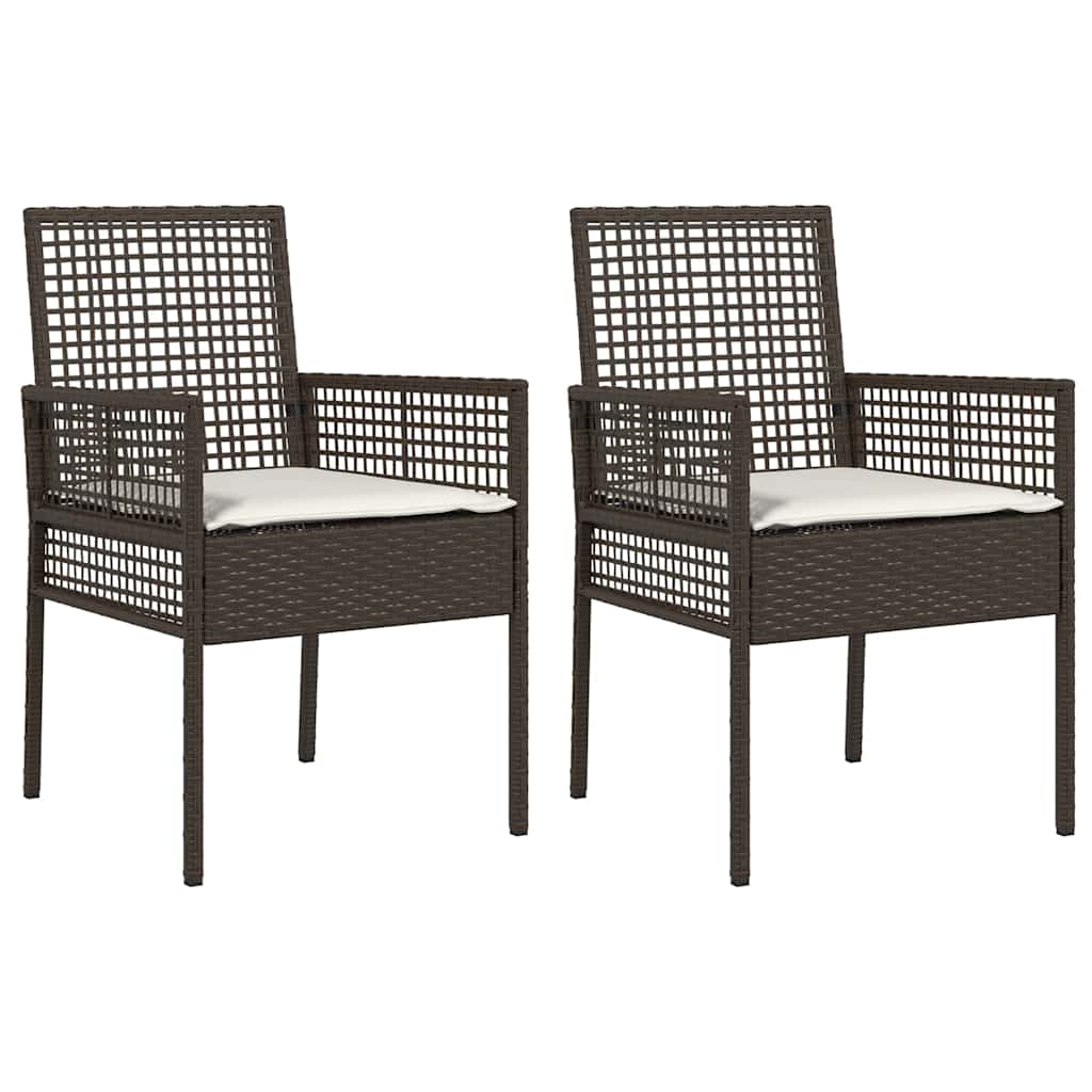 Sedia da Giardino 2 pz Marrone polyrattan