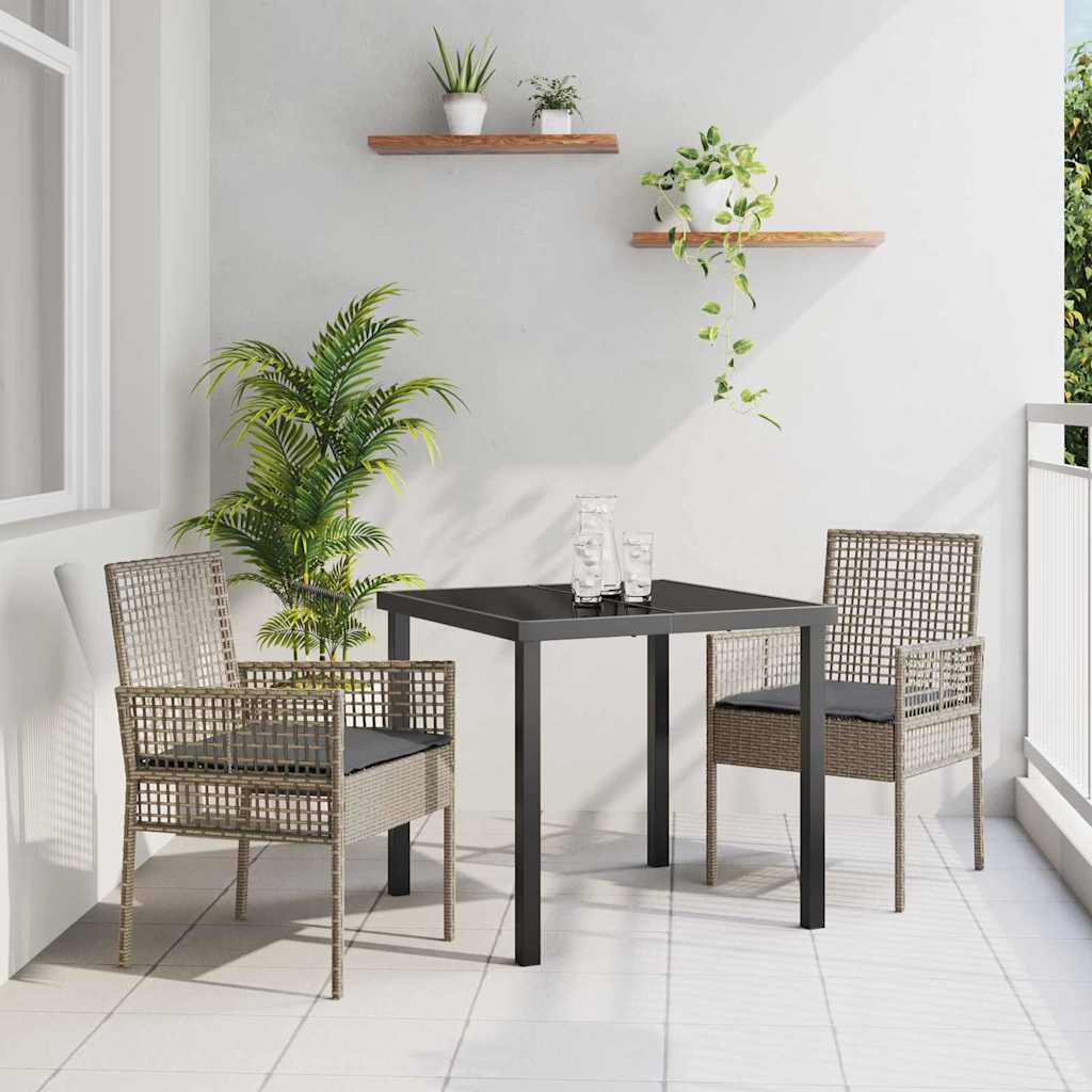 Sedia da Giardino 2 pz Grigio polyrattan