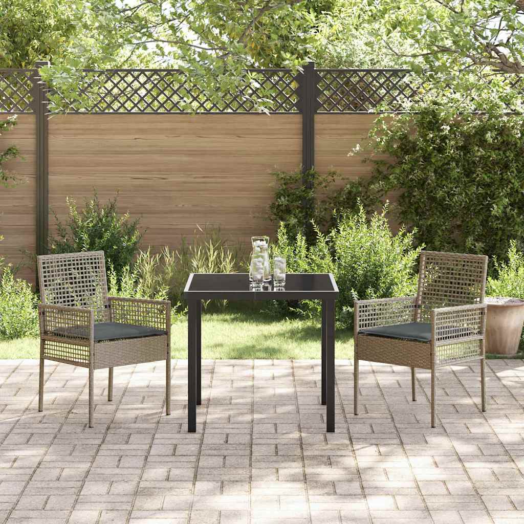 Sedia da Giardino 2 pz Grigio polyrattan
