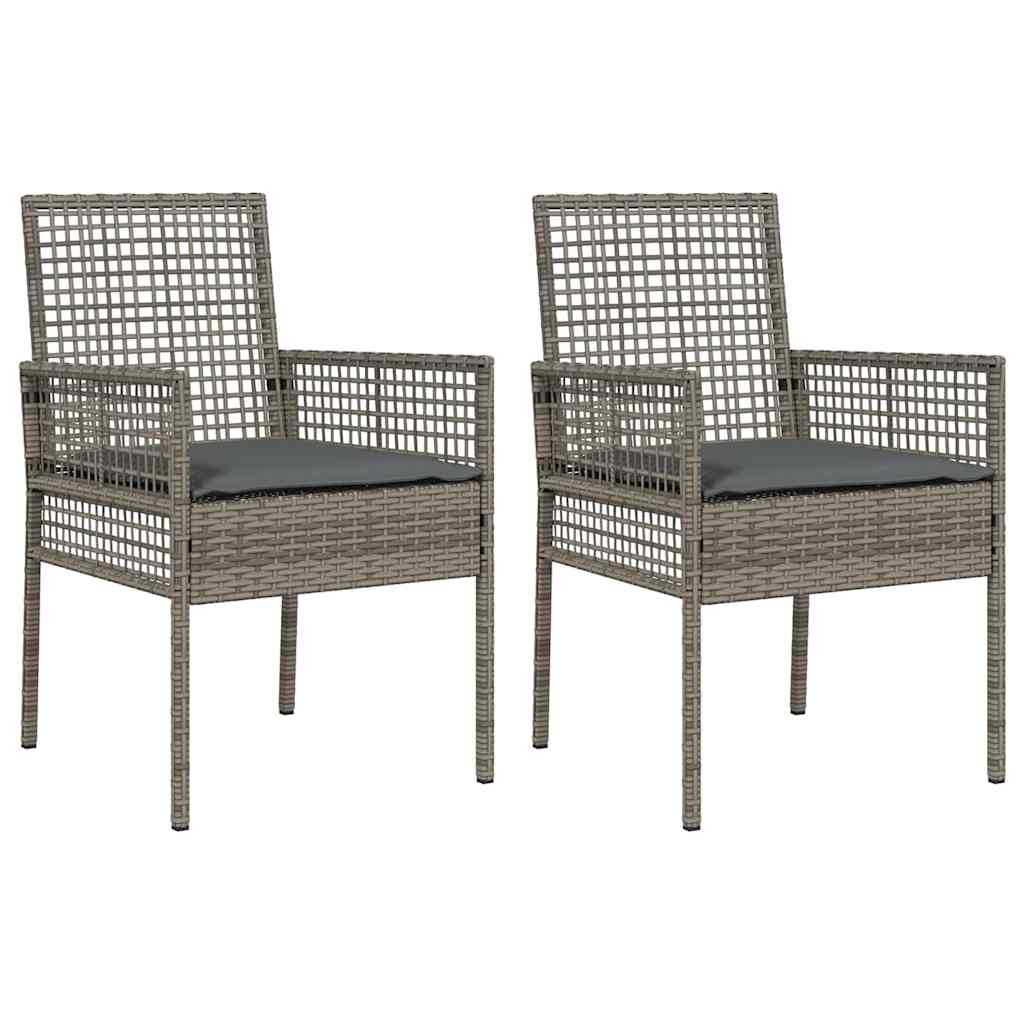 Sedia da Giardino 2 pz Grigio polyrattan
