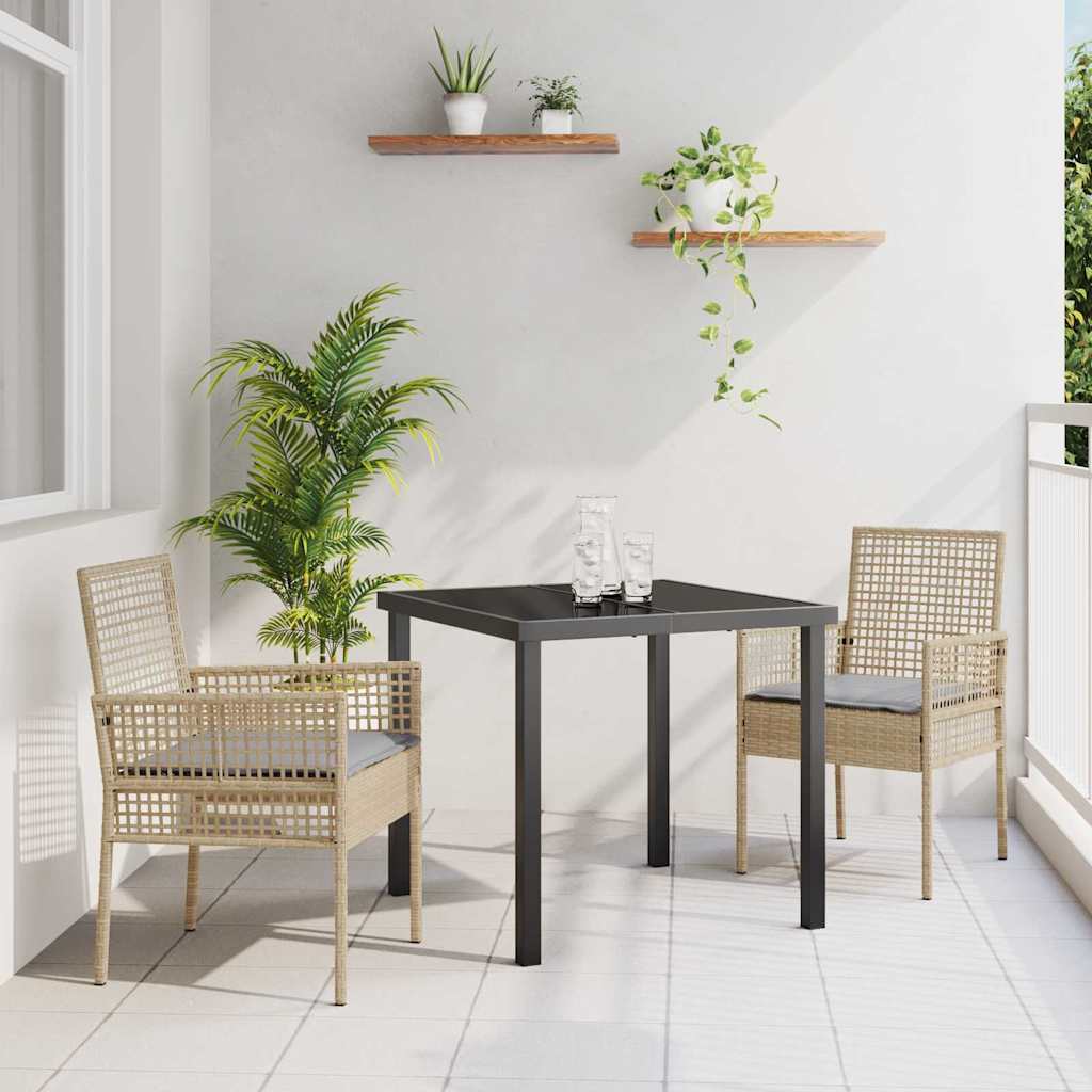 Sedia da Giardino 2 pz Beige polyrattan