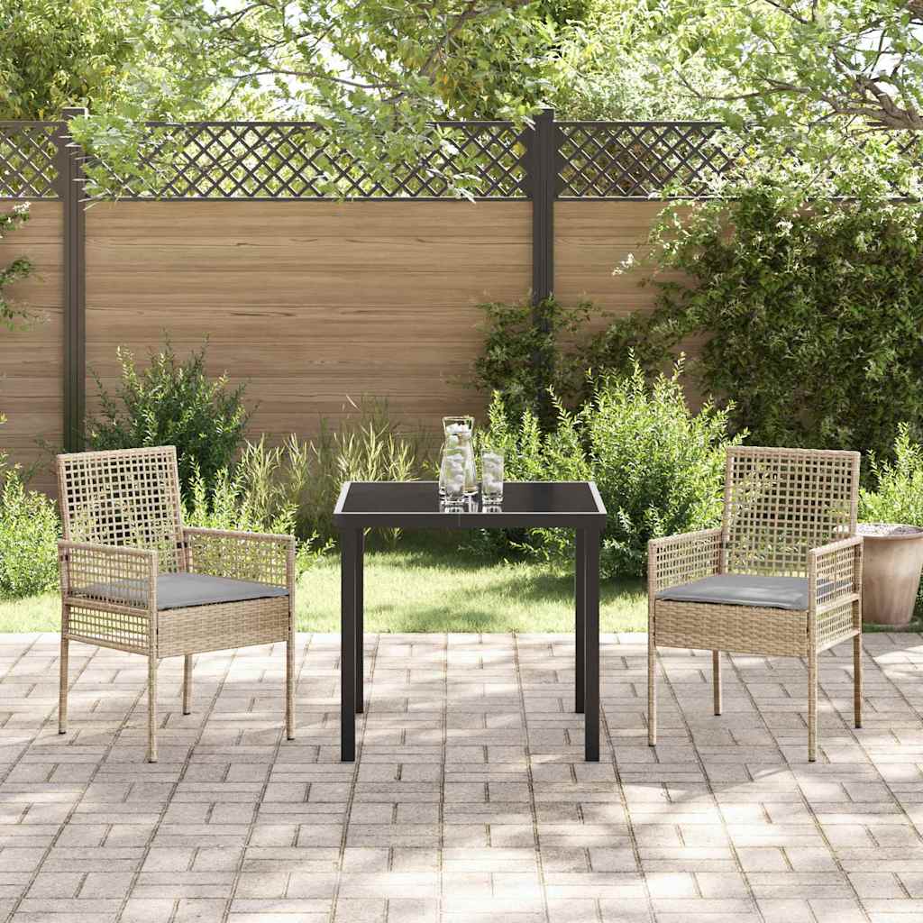 Sedia da Giardino 2 pz Beige polyrattan