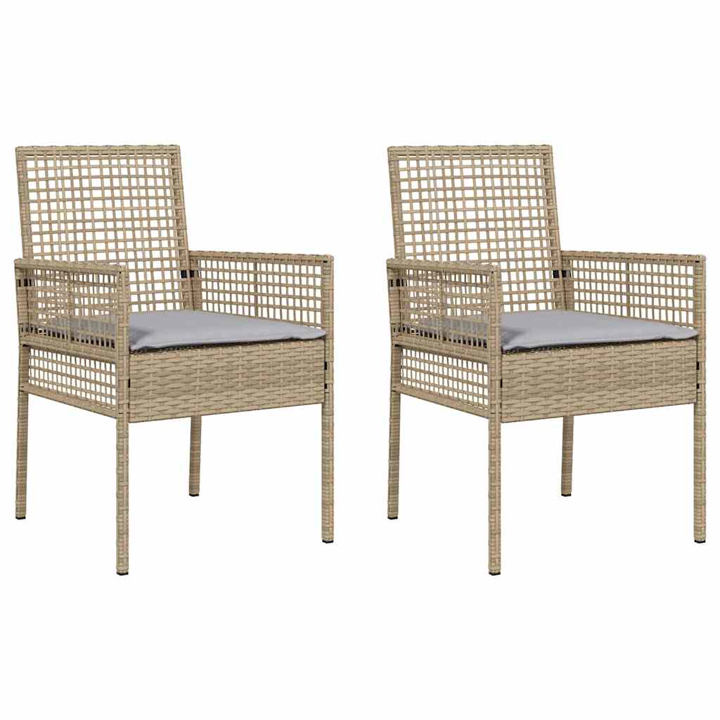 Sedia da Giardino 2 pz Beige polyrattan