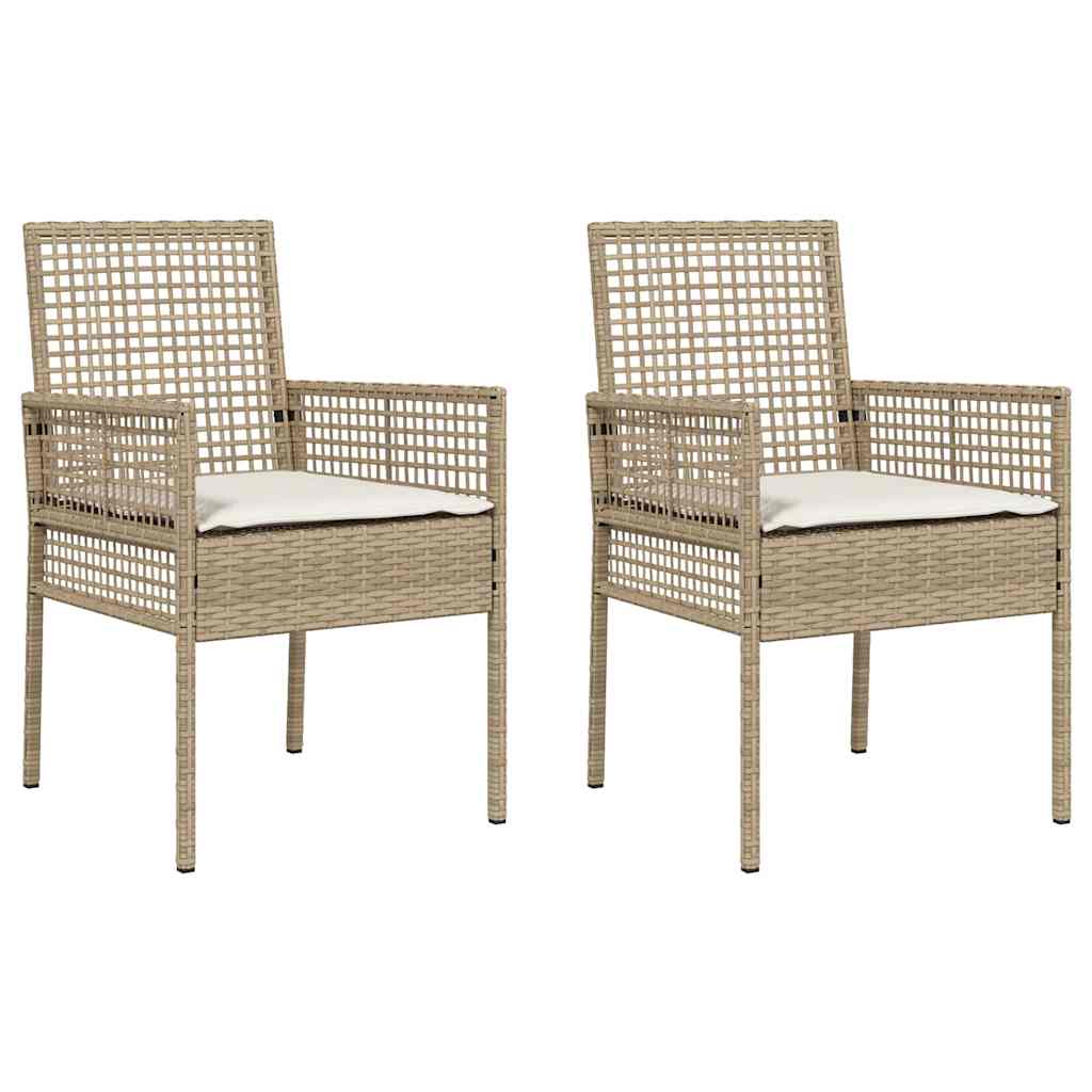 Sedia da Giardino 2 pz Beige polyrattan