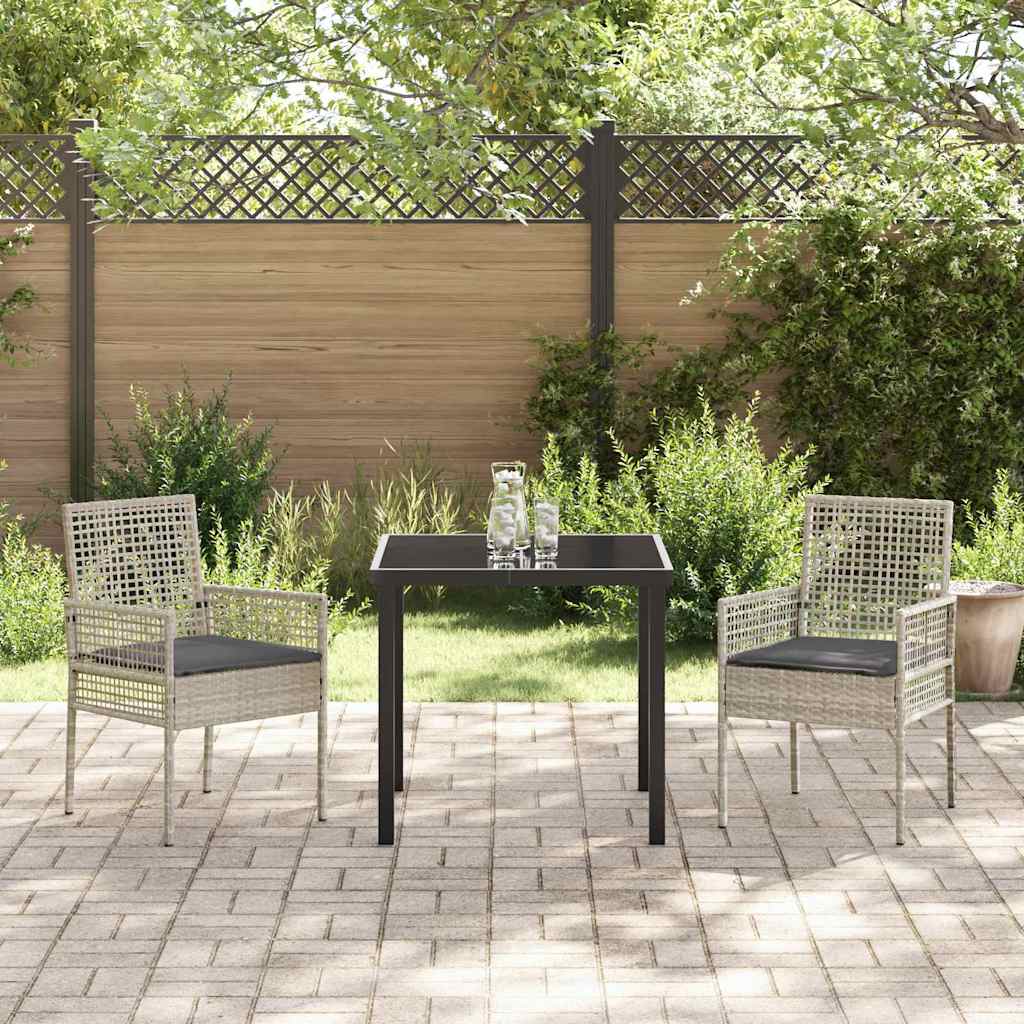 Sedia da Giardino 2 pz Grigio chiaro polyrattan