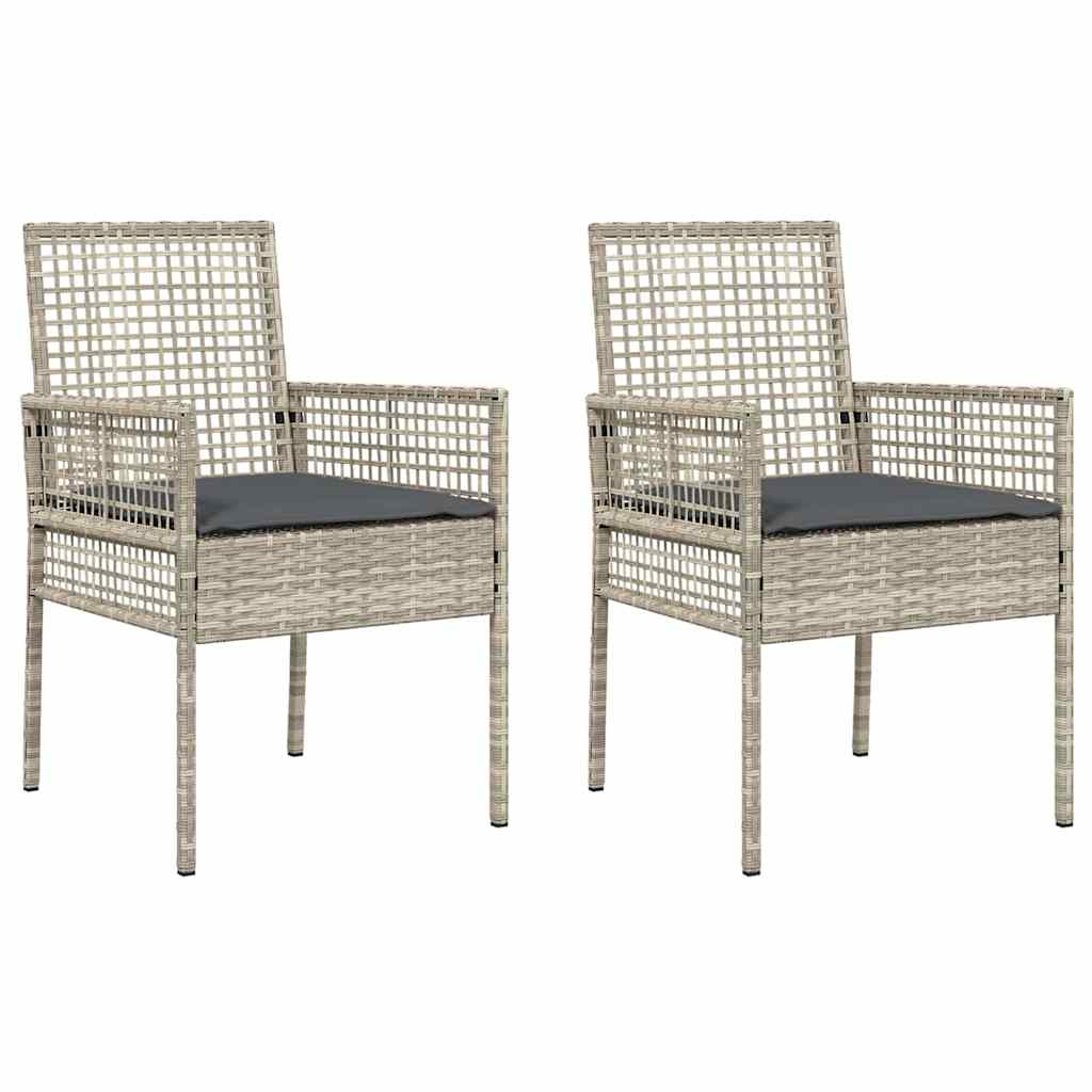 Sedia da Giardino 2 pz Grigio chiaro polyrattan