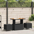 Set da Pranzo per Giardino Nero polyrattan