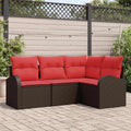 Set Divano da Giardino Marrone polyrattan