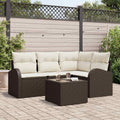 Set Divano da Giardino Marrone polyrattan