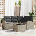 Set Divano da Giardino 5 pz Grigio chiaro polyrattan