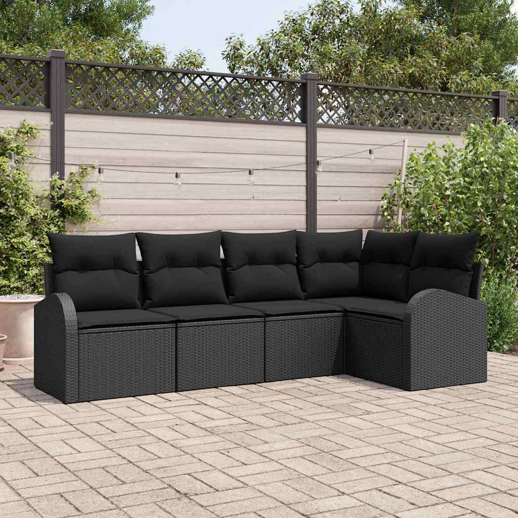 Set di divani con cuscino Nero Poliestere