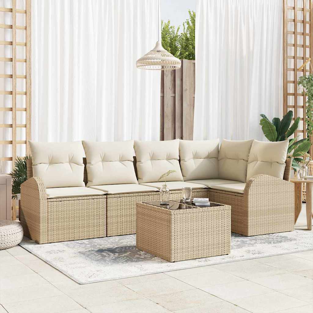 Set di divani con cuscino Beige Poliestere