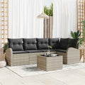 Set di divani 6 pz Grigio chiaro Poliestere
