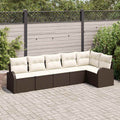 Set Divano da Giardino 6 pz Marrone polyrattan