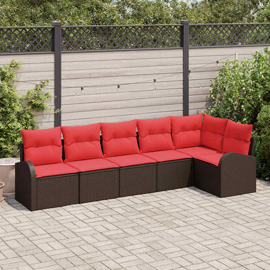 Set Divano da Giardino Marrone polyrattan