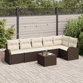 Set Divano da Giardino Marrone polyrattan