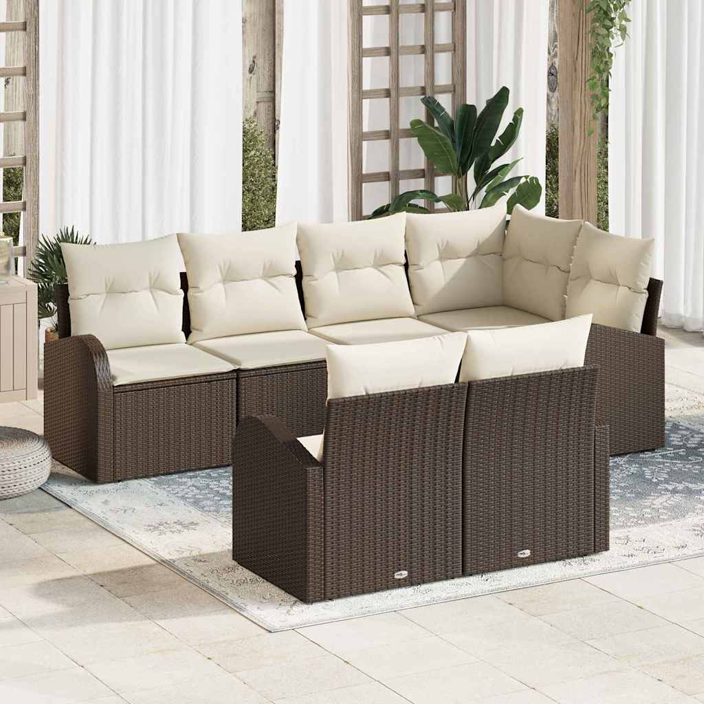 Set Divano da Giardino Marrone polyrattan