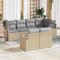 Set Divano da Giardino Beige polyrattan