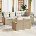 Set Divano da Giardino Beige polyrattan