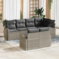 Set Divano da Giardino Grigio chiaro polyrattan