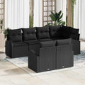 Set Divano da Giardino Nero polyrattan