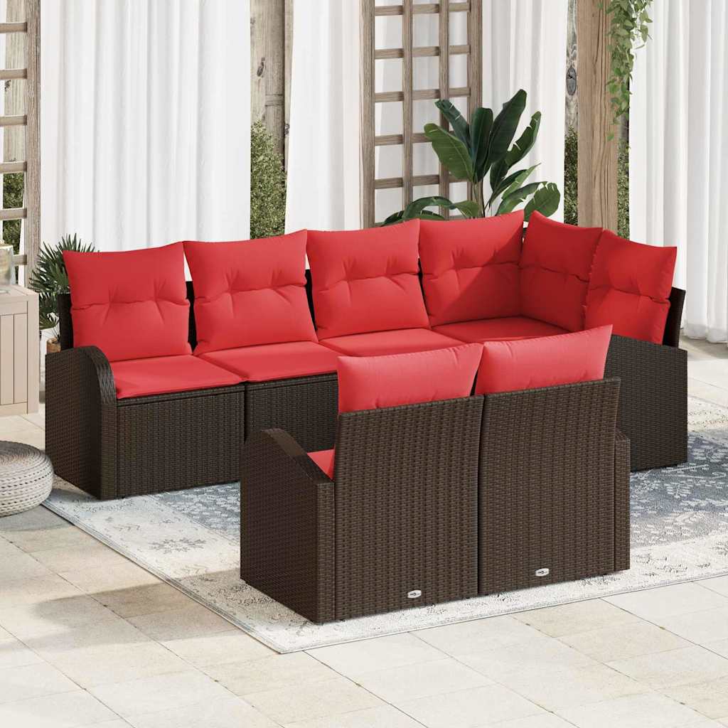 Set Divano da Giardino Marrone polyrattan