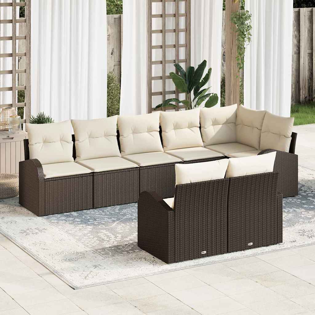 Set Divano da Giardino 8 pz 8-Numero di posti polyrattan