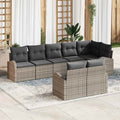 Set Divano da Giardino 8 pz 8-Numero di posti polyrattan