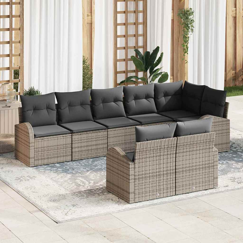 Set Divano da Giardino 8 pz 8-Numero di posti polyrattan