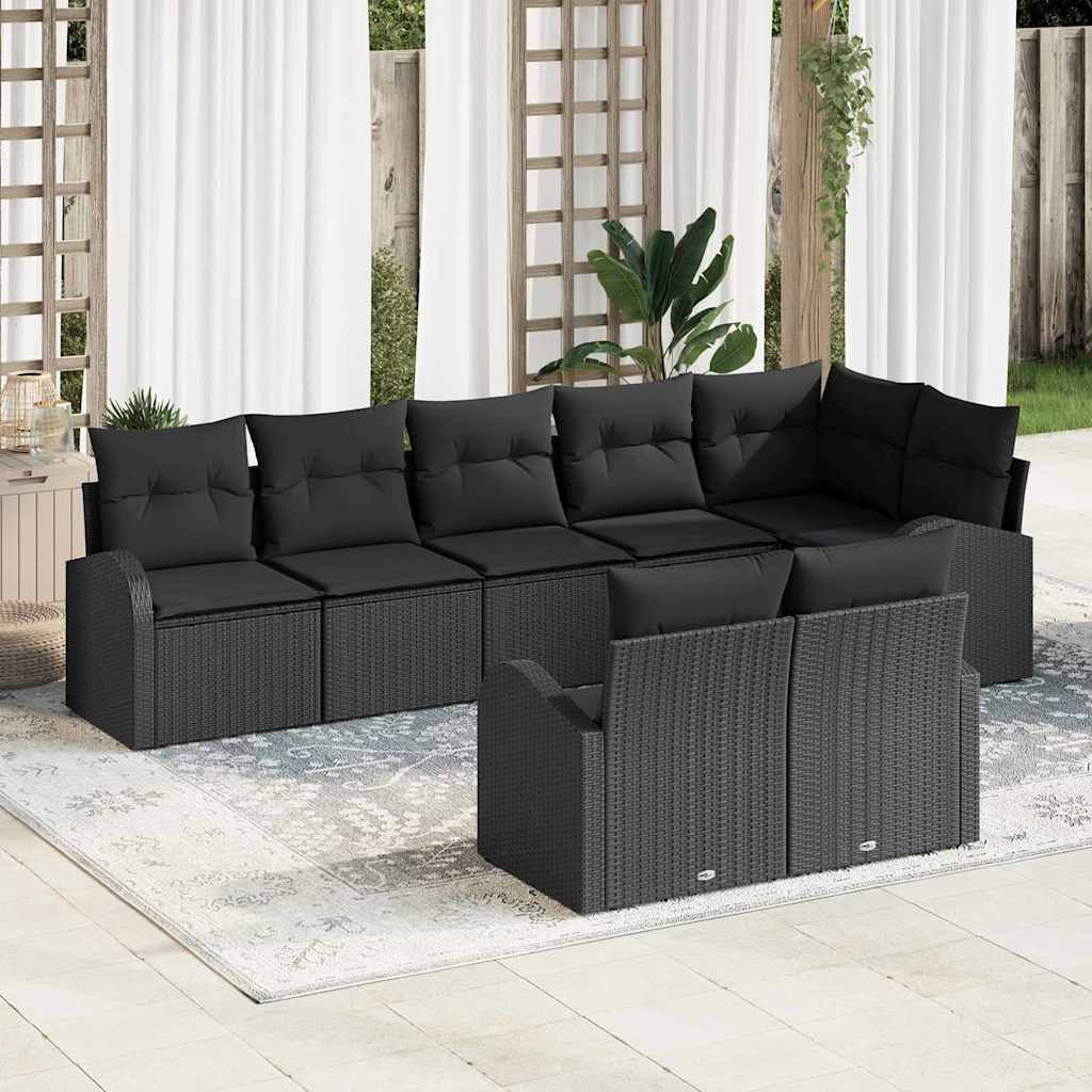 Set Divano da Giardino 8 pz 8-Numero di posti polyrattan