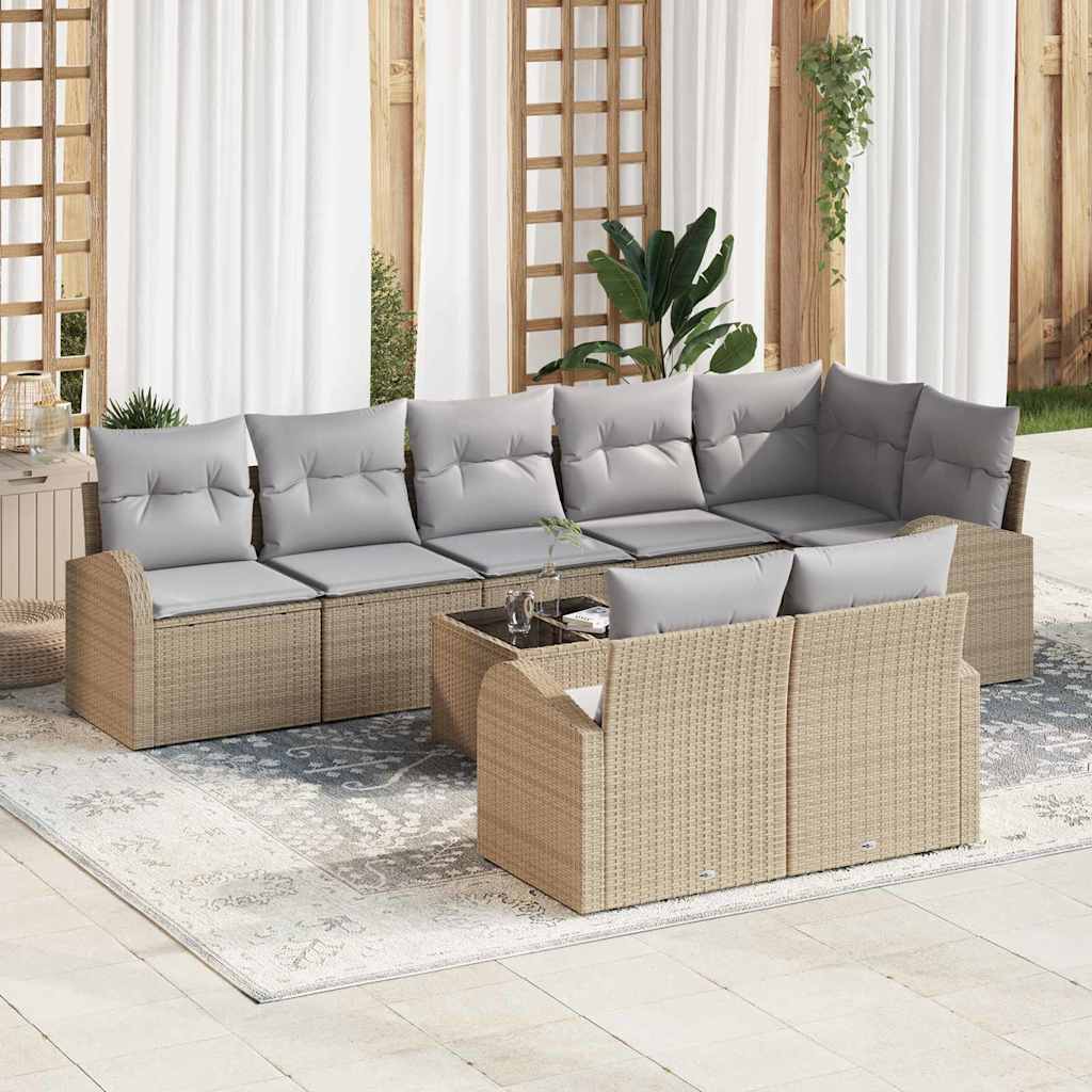 Set Divano da Giardino Beige e grigio 55 x 55 x 37 cm