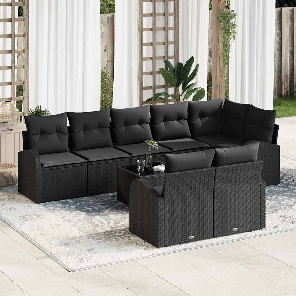 Set Divano da Giardino 9 pz 8-Numero di posti polyrattan