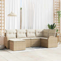 Set Divano da Giardino 6 pz Beige polyrattan