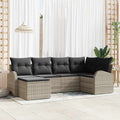 Set Divano da Giardino Grigio chiaro polyrattan