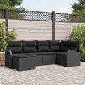 Set Divano da Giardino 6 pz Nero polyrattan