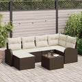 Set Divano da Giardino 7 pz Marrone polyrattan