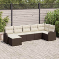 Set Divano da Giardino 7 pz Marrone
