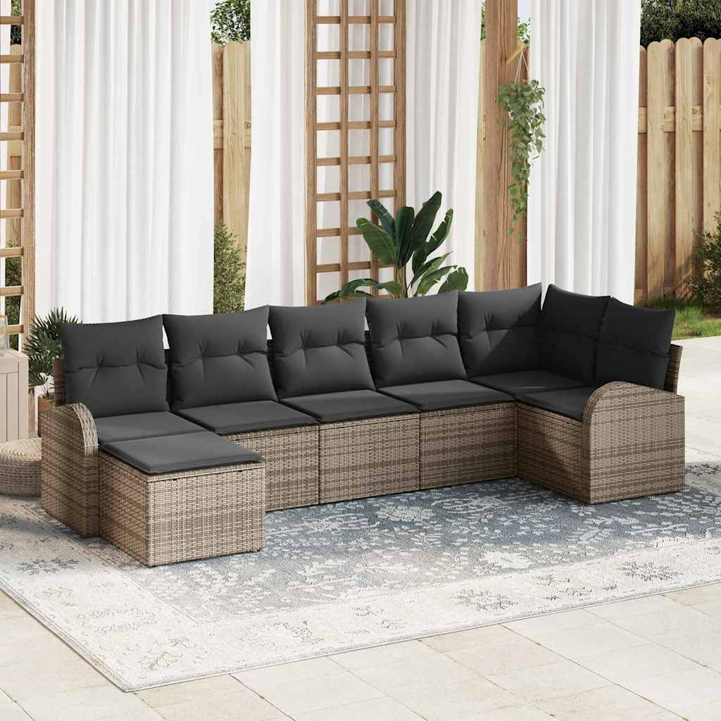 Set Divano da Giardino 7 pz Grigio