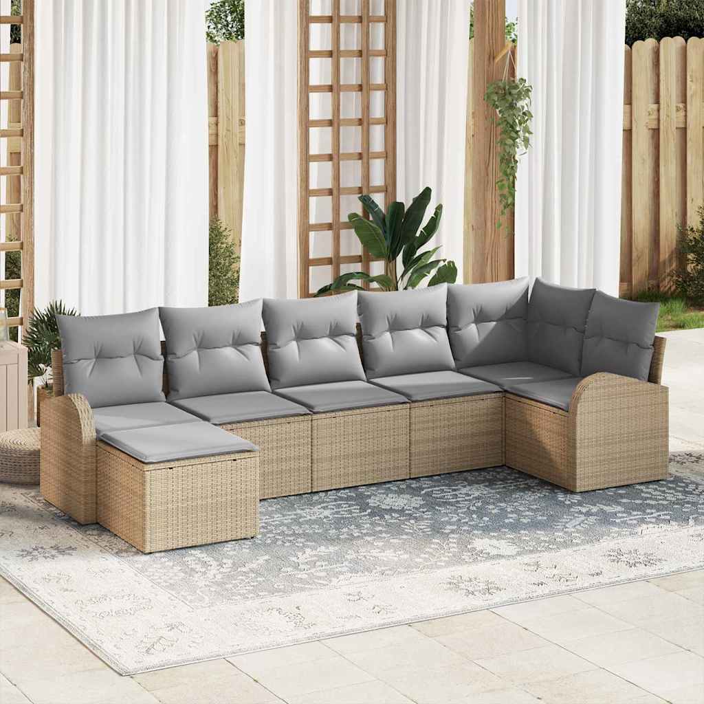 Set Divano da Giardino 7 pz Beige