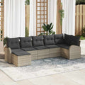Set Divano da Giardino 7 pz Grigio chiaro