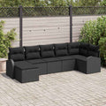 Set Divano da Giardino 7 pz Nero