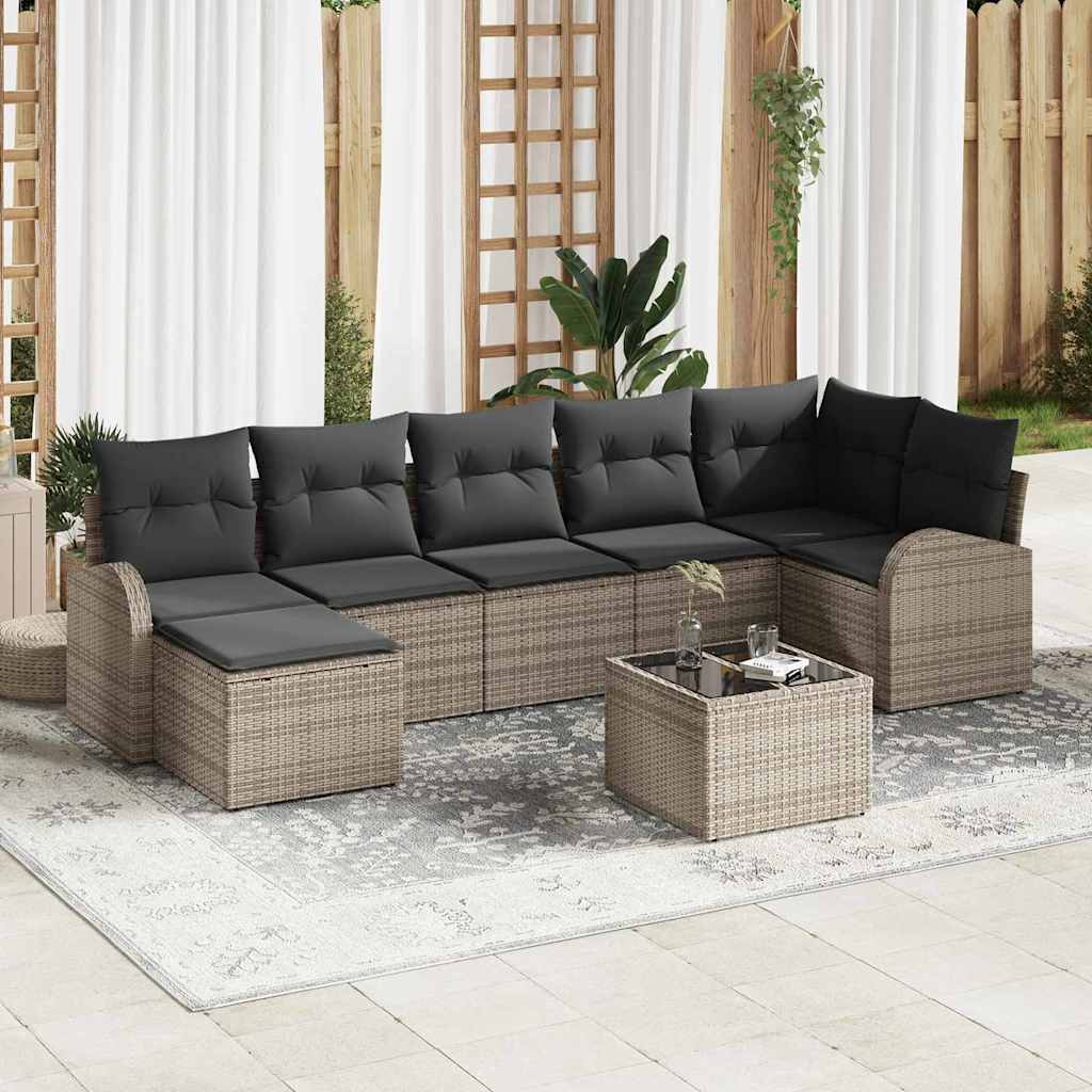 Set Divano da Giardino 8 pz Grigio