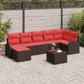 Set Divano da Giardino 8 pz Marrone