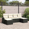 Set Divano da Giardino 6 pz Nero