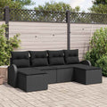 Set Divano da Giardino 6 pz Nero