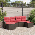 Set Divano da Giardino 6 pz Marrone