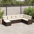Set Divano da Giardino 8 pz Marrone